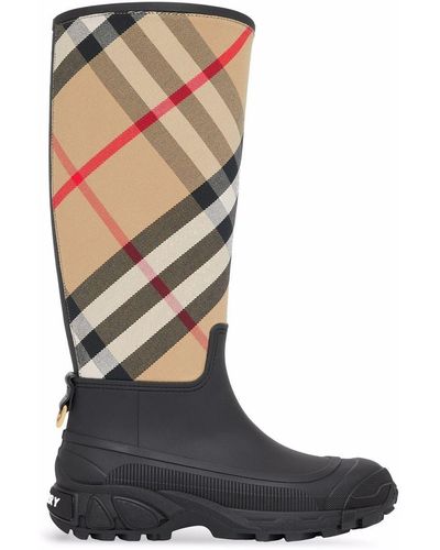 Burberry Vintage Check Rubber Rain Boot - Black