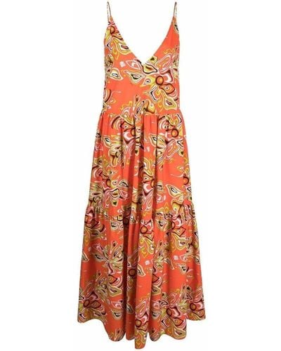 Emilio Pucci Africana-print Beach Dress - Orange