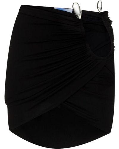 Mugler Draped Cut-out Mini Skirt - Black