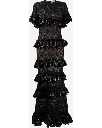 Elie Saab Sequin-embellished Lace Dress - Black
