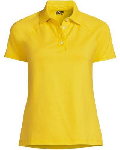 Lands' End Piqué-Poloshirt mit kurzen Ärmeln - Gelb