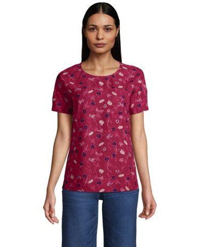 Lands' End Kurzarm-Shirt aus Viskosemix - Rot