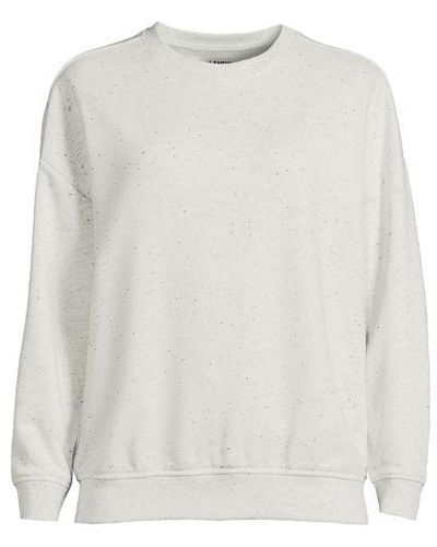 Lands' End Sweatshirt Serious Sweats mit Rundausschnitt - Weiß