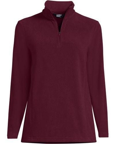 Lands' End Fleece-Pullover mit Reißverschluss - Lila