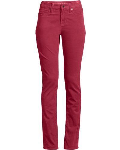 Lands' End Straight Fit Cordhose Mid Waist - Rot