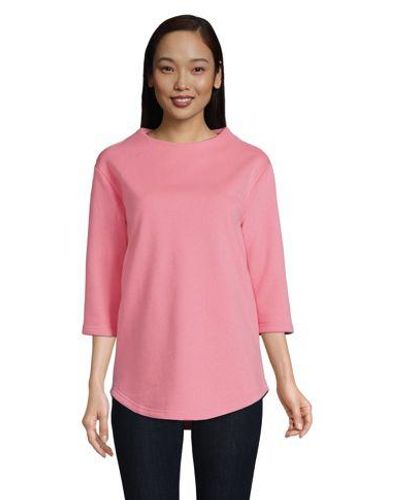 Lands' End Sweatshirt mit 3/4-Ärmeln SERIOUS SWEATS - Pink