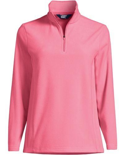 Lands' End Fleece-Pullover mit Reißverschluss - Pink