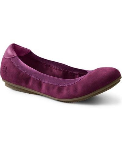 Lands' End Elastische Komfort-Ballerinas - Lila