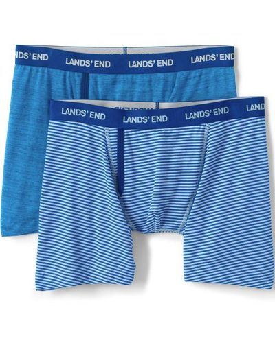 Lands' End Komfort-Boxershorts (2er-Pack) - Blau