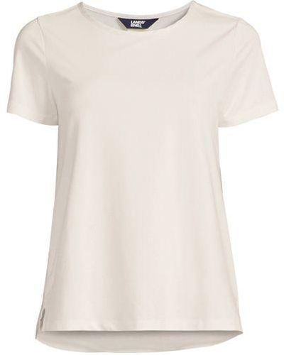 Lands' End Baumwolle/Modal-Shirt mit Web-Rücken - Weiß