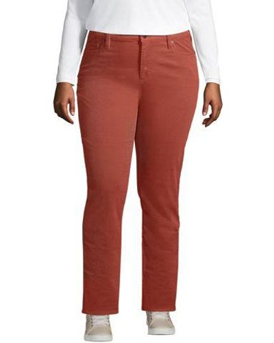 Lands' End Straight Fit Cordhose Mid Waist - Rot