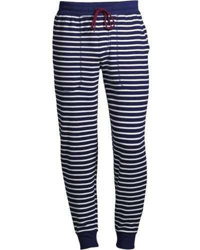 Lands' End Pyjamahose mit Waffelstruktur - Blau