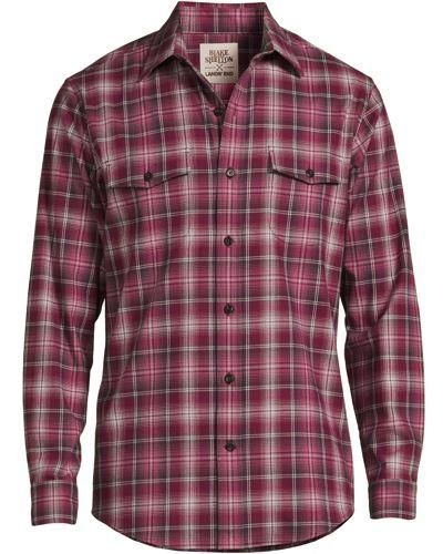 Lands' End Blake Shelton x Leichtes Komfort-Flanellhemd, Classic Fit - Rot