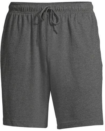 Lands' End Pyjama-Shorts aus Baumwoll-Jersey - Grau