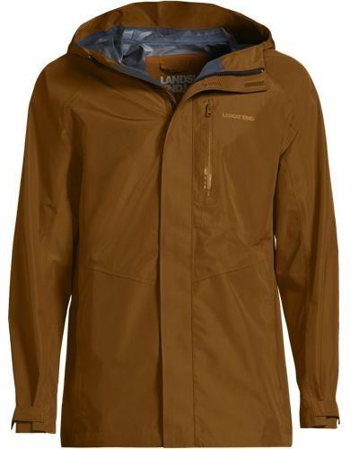 Lands' End Packbare wasserdichte Regenjacke - Braun