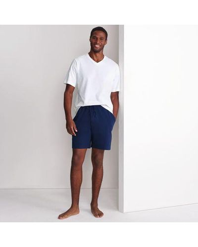 Lands' End Pyjama-Shorts aus Baumwoll-Jersey - Blau