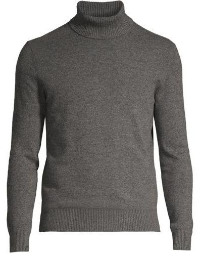 Lands' End Kaschmir-Rollkragenpullover - Grau