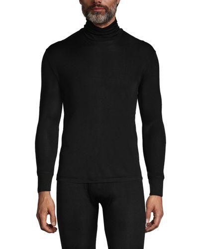 Lands' End Seiden-Rollkragenshirt - Schwarz