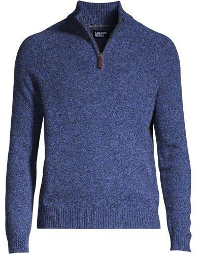 Lands' End Lambswool-Zipperpullover - Blau