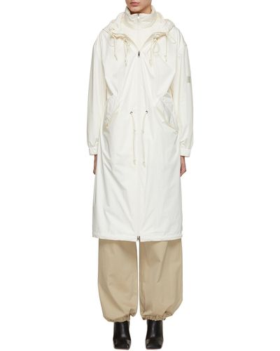 Army by Yves Salomon Hooded Detachable Long Coat - White