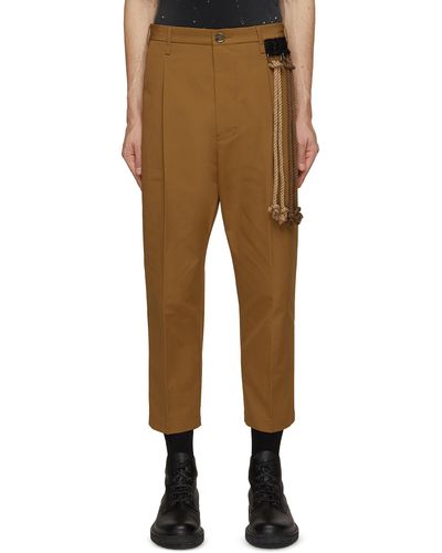 Song For The Mute Dual Rope Tapered Cropped Melvin Pants - Natural