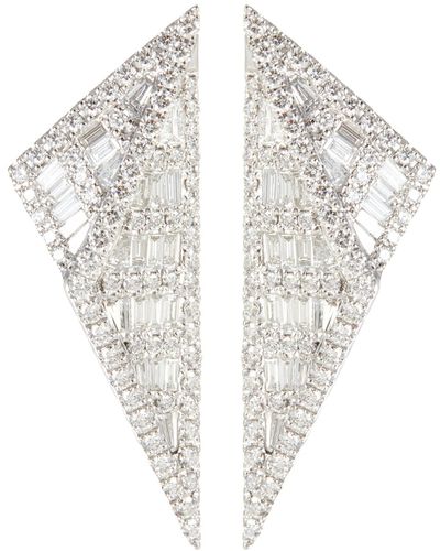Kavant & Sharart 'origami' Diamond 18k White Gold Earrings - Metallic