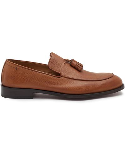 Testoni Trento Leather Loafers - Brown