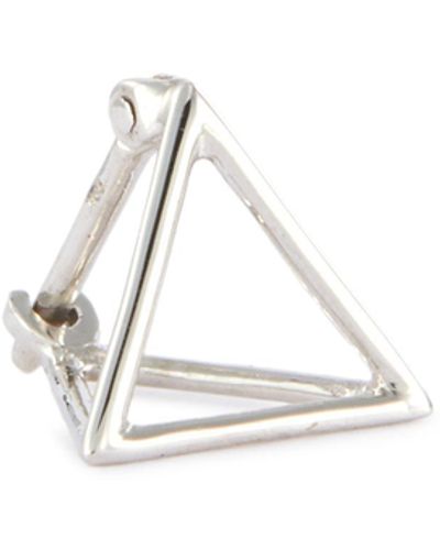 Shihara 'triangle' 18k White Gold Pyramid Single Earring – 10mm - Metallic
