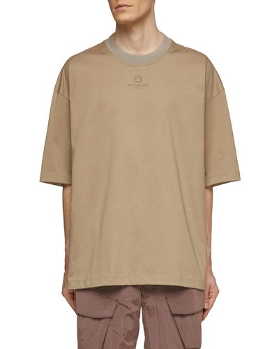 WOOYOUNGMI Logo Embroidered Cotton T-shirt - Natural