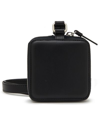 Bonastre Leather Wallet With Neck Strap - Black