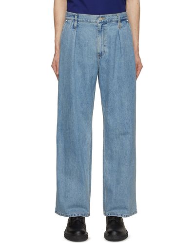 WOOYOUNGMI Pleated Straight Leg Jeans - Blue
