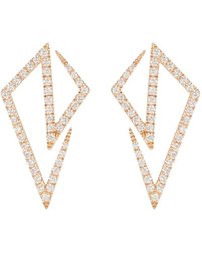 Kavant & Sharart 'origami' Diamond 18k Rose Gold Earrings - Metallic