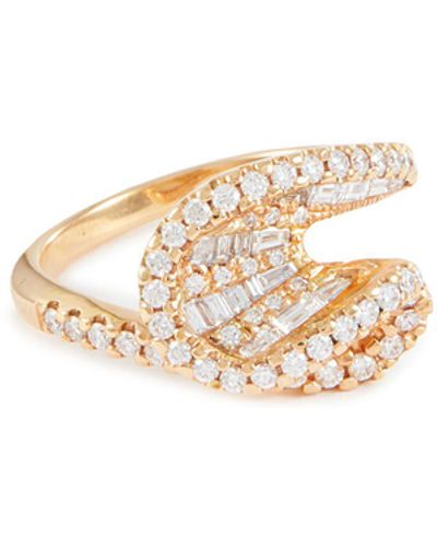 Kavant & Sharart 'talay' Diamond 18k Rose Gold Mini Wave Ring - Metallic