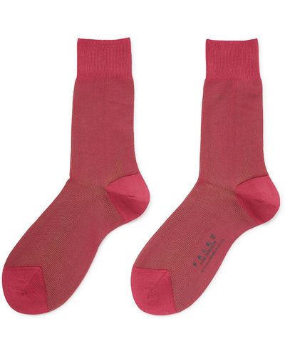 FALKE 'fine Shadow' Stripe Cotton Blend Short Socks - Red