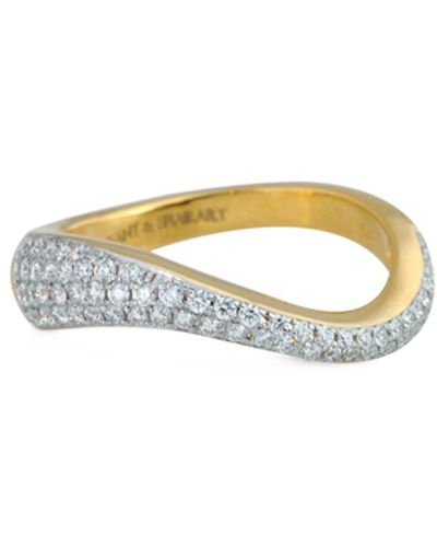 Kavant & Sharart 'talay' Micro Diamond Pavé 18k Gold Wave Ring - White