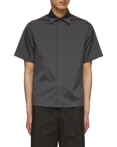 Neil Barrett Concealed Placket Loose Fit Shirt - Gray
