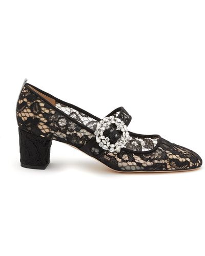 SJP by Sarah Jessica Parker 'cosette Bis' 50 Crystal Embellished Buckle Lace Mary Jane - Black