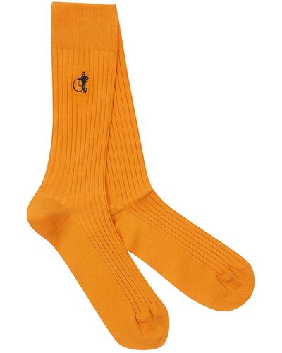 London Sock Company Simply Sartorial Mid-calf Socks - Orange