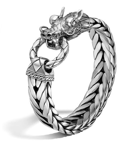 John Hardy 'legends Naga' Sterling Silver Dragon Head Bracelet - Metallic