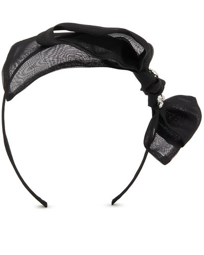 Jennifer Ouellette Silk Organza Rhinestone Embellished Headband - Black