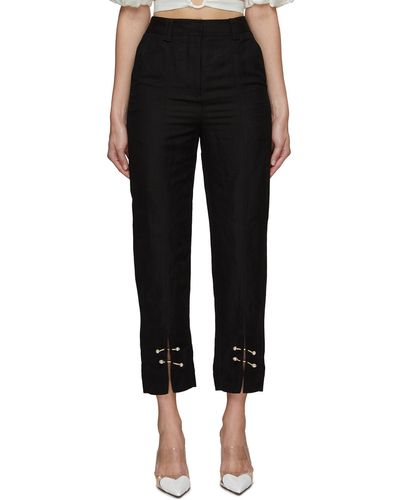 Split Front Pants Black