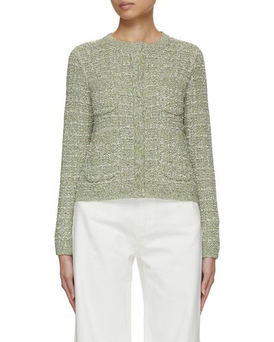 Bruno Manetti Sequin Tweed Short Cardigan - Green