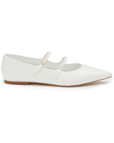 Pedder Red Jasmine Double Band Patent Leather Mary Janes - White
