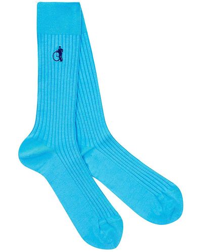 London Sock Company Simply Sartorial Mid-calf Socks - Blue