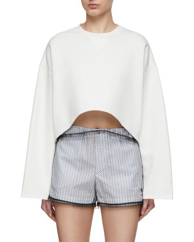 N°21 Cropped Cotton Sweatshirt - White