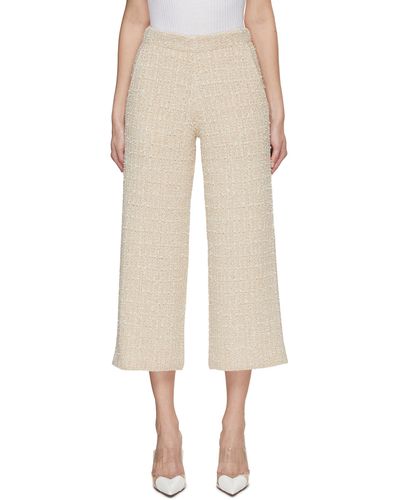 Bruno Manetti Cropped Tweed Knit Pants - Natural