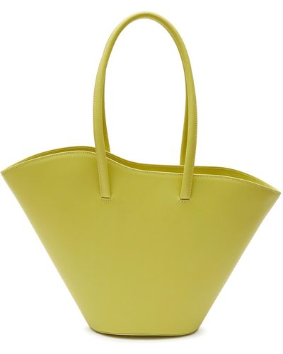 Little Liffner Tall 'tulip' Wavy Rim Leather Tote Bag - Yellow