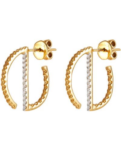 Kavant & Sharart 'geoart' Diamond 18k Gold S-shaped Earrings - Metallic