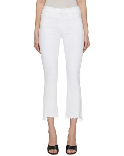 Mother The Insider Crop Frayed Jeans - White