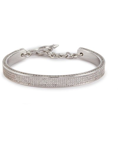 Eddie Borgo Pavé Zenith Silver Toned Metal Cuff Bracelet - White
